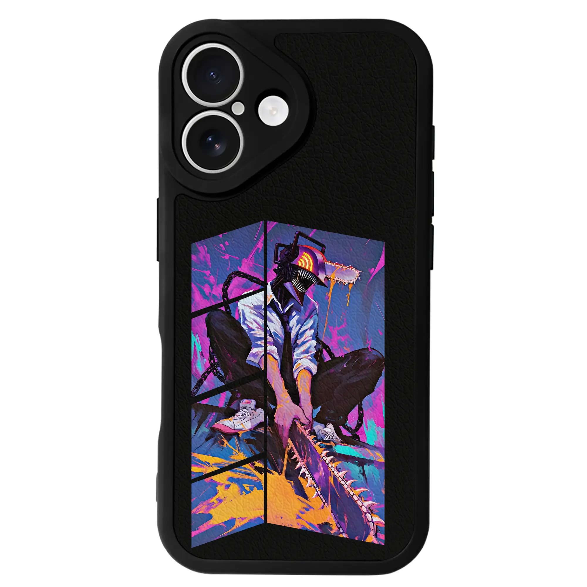 チェンソーマン グッズ,デンジ - IPhone 16シリーズ対応 ・ シリコンスマホケース ・ レザー調 ・ 高精度フィット ・ 耐衝撃 ・ ワイヤレス充電対応 ・ 精密カット